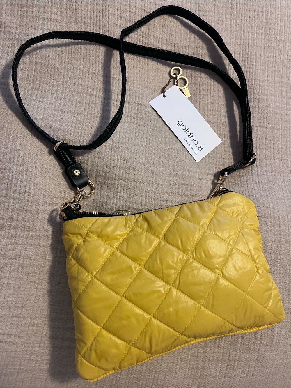goldno.8 Reversible Pouch With Strap - Black/Sunshine